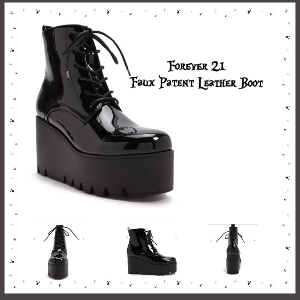 Forever 21🥀NWOB Faux Patent Leather Goth Platform